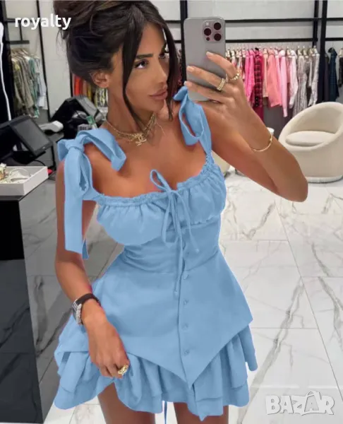 Синя дамска рокля , снимка 1