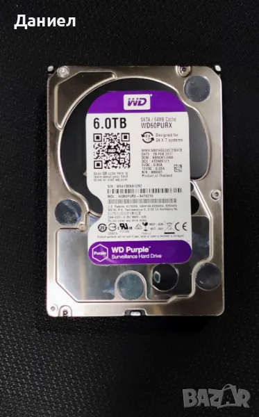 6TB HDD WD Purple хард диск, снимка 1