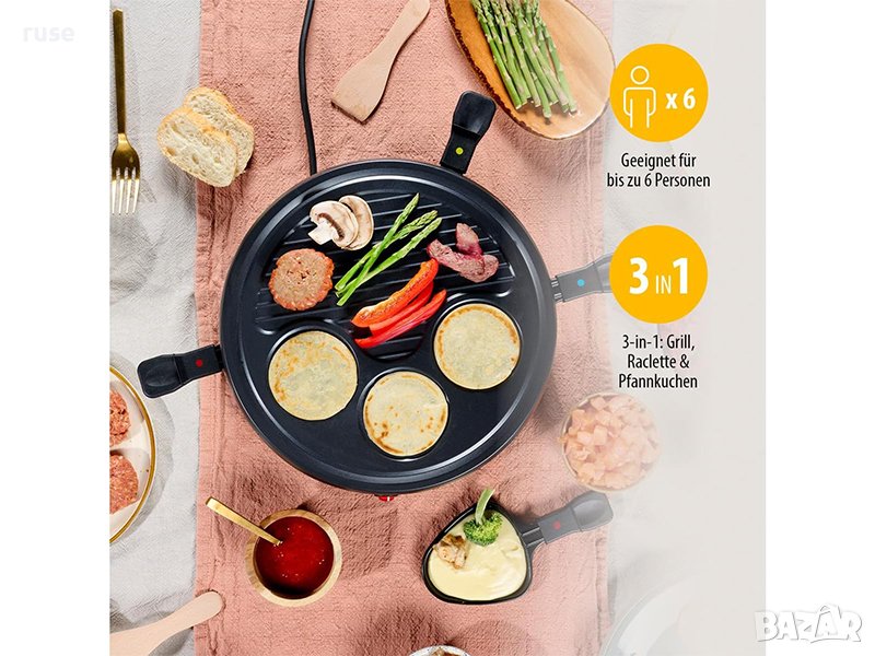 НОВИ! Скара раклет грил 6 души с форми за палачинки омлет  Tristar , снимка 1