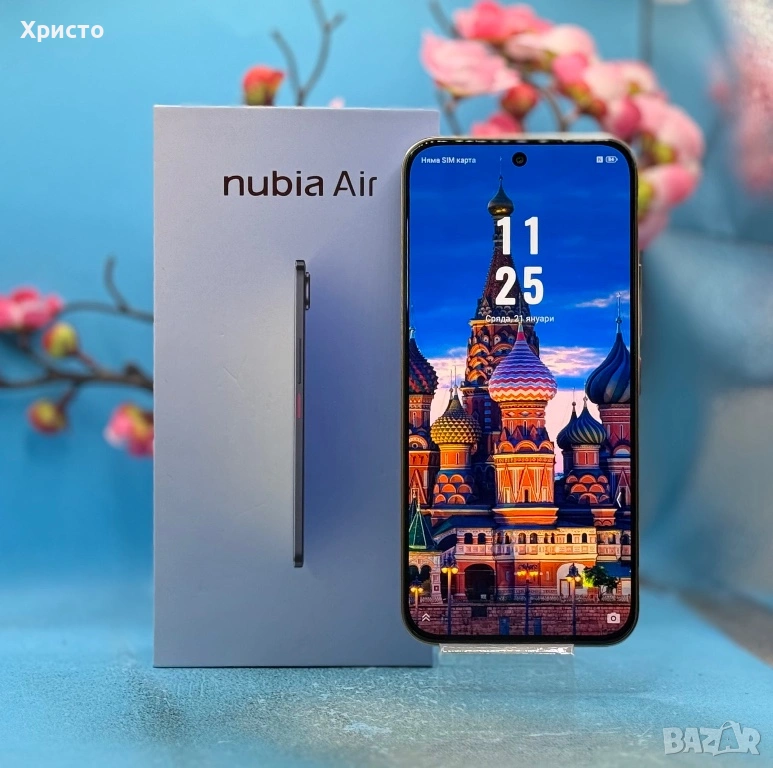 Смартфон ZTE nubia AIR, Dual SIM, 8GB, 256GB, 5G, Titanium Desert  , снимка 1