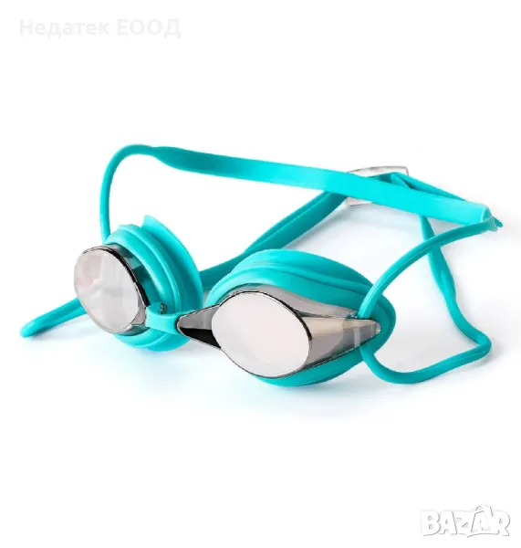 Силиконови очила за плуване с огледални лещи против замъгляване и калъф, 12+ години., снимка 1