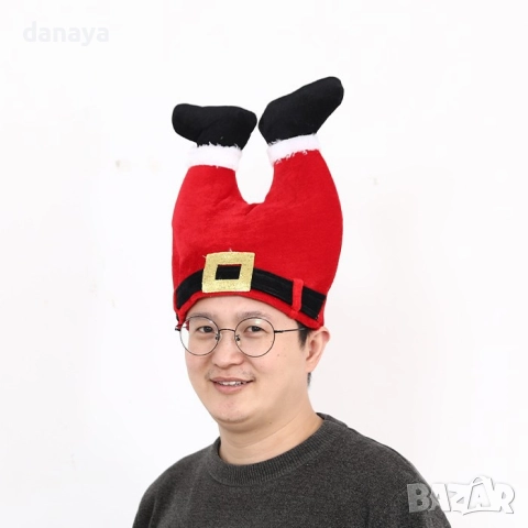 6165 Забавна коледна шапка Краката на Дядо Коледа