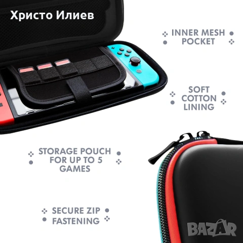 Геймърски слушалки кабел за зареждане кейс калъф Комплект за Nintendo Switch Lite OLED, снимка 5 - Аксесоари - 53322731
