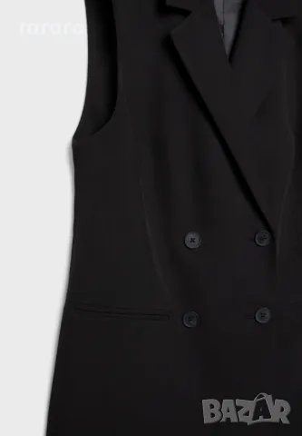 Черен дълъг елек, снимка 5 - Елеци - 48138472