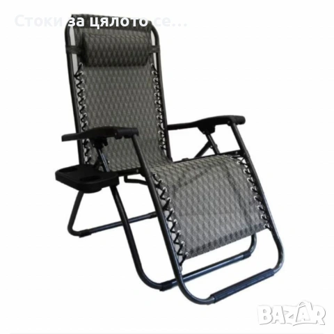Плажен стол-шезлонг с възглавничка 175x52см до 120кг, снимка 2 - Градински мебели, декорация  - 53703636