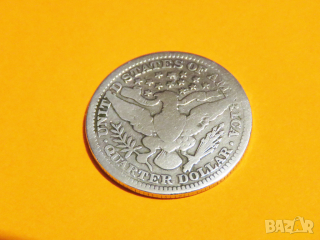 Рядък Колекционерски сребърен долар  BARBER  QUARTER DOLLAR - 1907 г. сребро, снимка 4 - Нумизматика и бонистика - 36117975
