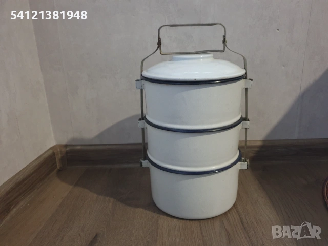 Ретро канчета за храна троен контейнер, снимка 4 - Кутии за храна - 53696607