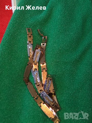 КРАСИВ МОДЕН СТОМАНЕН АРТ ЛАНЕЦ с ЖЪЛТА и БЯЛА ПОЗЛАТА 28013, снимка 14 - Колиета, медальони, синджири - 37065256