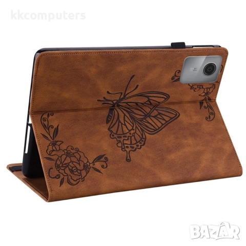 Lenovo Tab K11 Gen 2 / Lenovo Idea Tab- Кожен калъф с Протектор, Дизайн Пеперуда / Цвете, Стойка и Д, снимка 8 - Калъфи, кейсове - 52224039