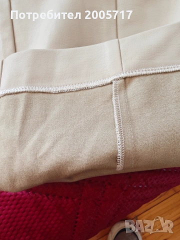 Кожен бежов дамски панталон, снимка 2 - Панталони - 53590266