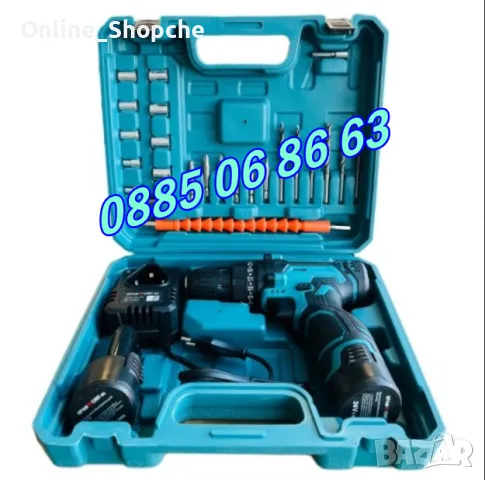 Акумулаторен винтоверт 24V 6Ah с 2 скорости, 2 батерии и накрайници, снимка 4 - Винтоверти - 49628373