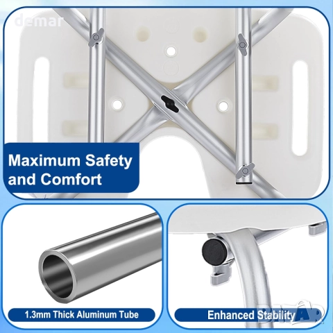 Душ стол с облегалка, U-образен, с регулируема височина на 6 нива, снимка 7 - Столове - 52442038