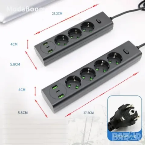 Многофункционален разклонител с USB портове и супер защита от претоварване, снимка 5 - Друга електроника - 48682088