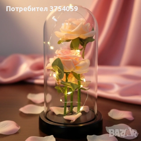 Декоративни рози в прозрачен купол и елегантна опаковка, снимка 5 - Други - 53075208