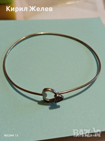 СРЕБЪРНА ГРИВНА СТИЛ Tiffany СЪРЦА с ИНКРУСТИРАНИ КРИСТАЛИ 51109