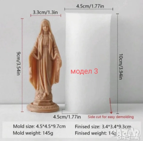 Молд Богородица четири вида , снимка 3 - Форми - 48605592