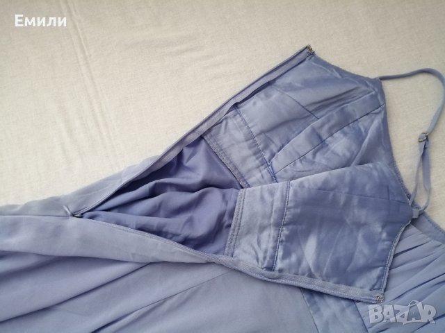 VILA y2k елегантна дамска рокля с дължина под коляното в син цвят р-р S, снимка 12 - Рокли - 44374973