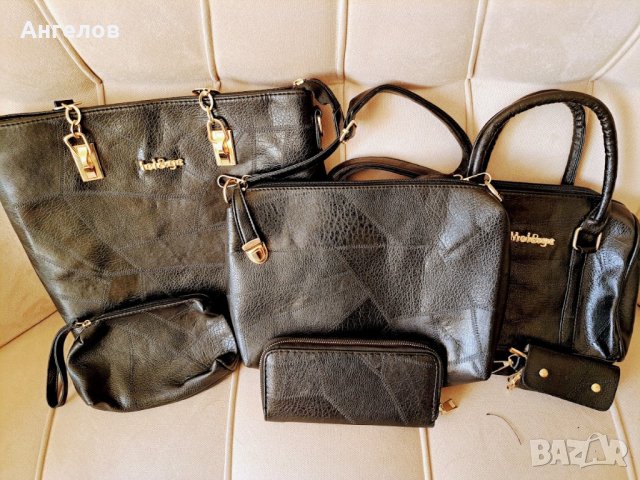 Комплект дамски чанти 6 части, еко кожа, снимка 3 - Чанти - 41933299