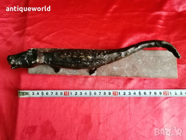 Уникална Авторска Бронзова Пластика КРОКОДИЛ , снимка 6 - Антикварни и старинни предмети - 36062529