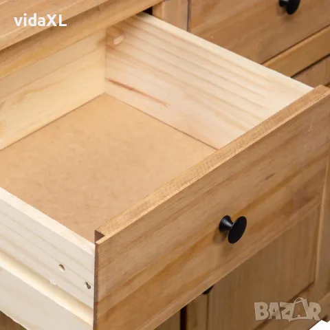 vidaXL Сайдборд, 93x40x80 см, бор масив, стил Панама, снимка 8 - Бюфети - 56146523