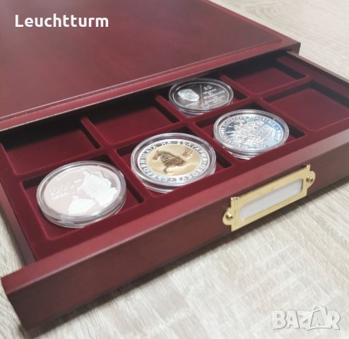  луксозна кутия тип чекмедже за 20 юбилейни монети на БНБ