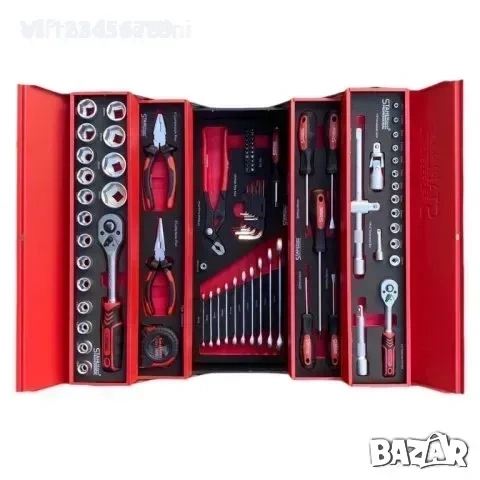 Метална кутия с инструменти Гедоре 86 ЧАСТИ STAHLMAYER , снимка 3 - Куфари с инструменти - 53847436