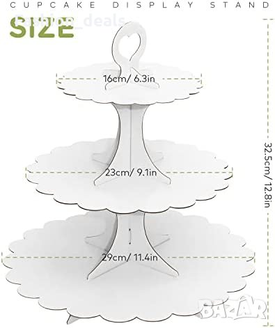 Нови 2 броя Поставка за кексчета Стойка мъфин кула за парти гости, снимка 2 - Други стоки за дома - 40498502