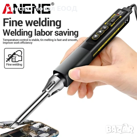 Смарт поялник ANENG SL108 – 96W, T12 човка, PD/QC бързо зареждане