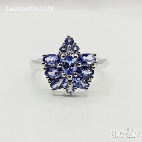 Сребърен пръстен с Танзанит , снимка 2 - Пръстени - 52950821