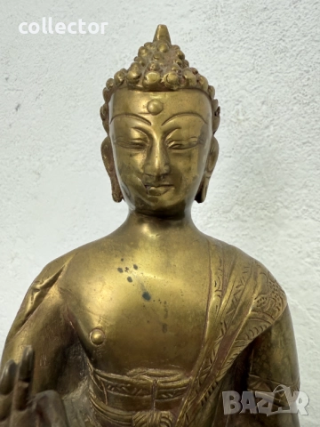 Бронзова скулптура / фигура на медитиращ буда. №7573, снимка 5 - Антикварни и старинни предмети - 52295091