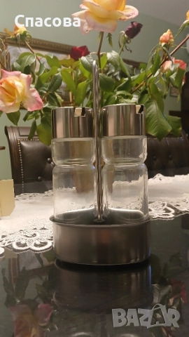 Стъклен Оливник 3 части, снимка 9 - Аксесоари за кухня - 51980723
