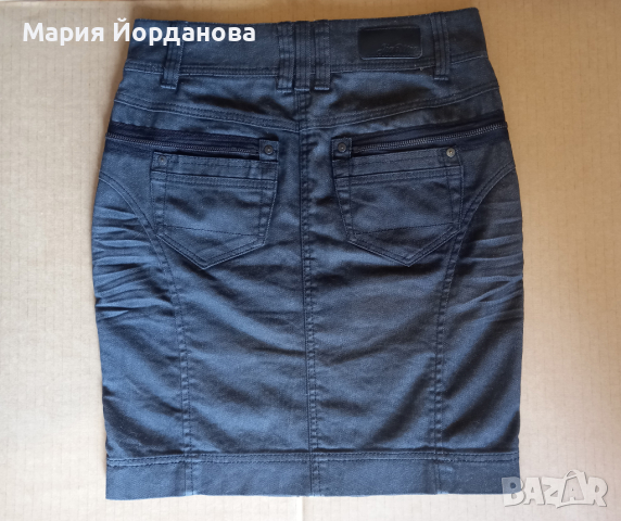 Къса черна дънкова пола Sia Mia, XS, снимка 3 - Поли - 44687356