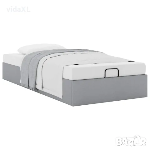 vidaXL Османска рамка за легло без матрак, светлосива, 80x200 см, плат, снимка 5 - Спални и легла - 56146995