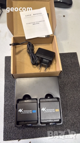 4К HDMI екстендер през FTP RJ-45 (Cat 5e/6, до 50м,Комплект), снимка 4 - Кабели и адаптери - 52623077