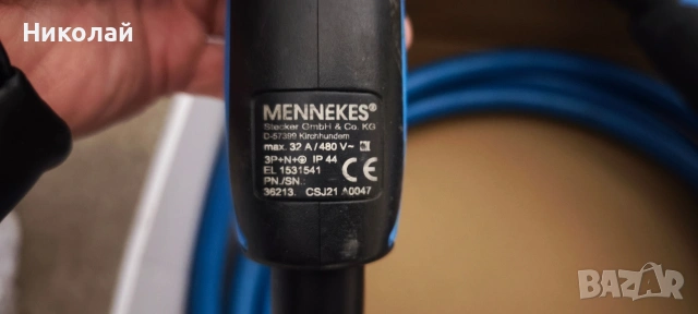 Mennekes Трифазен Кабел зареждане Електромобил Type2 4m 22kW 32A 480V, снимка 6 - Аксесоари и консумативи - 53695242