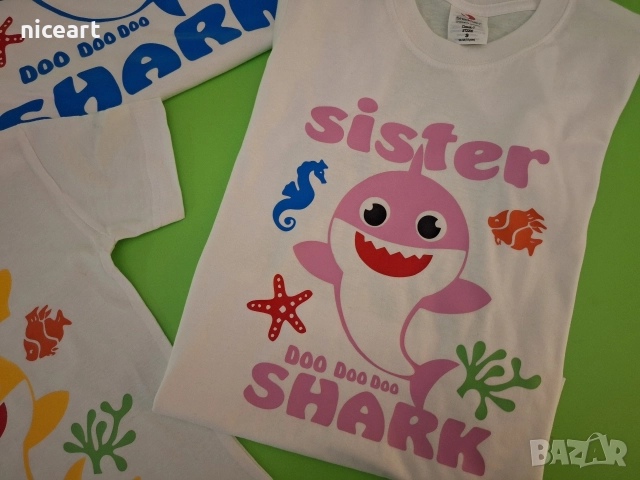 Семейни тениски Baby Shark, снимка 3 - Детски тениски и потници - 52942591