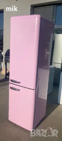 Розов хладилник с фризер, снимка 2 - Хладилници - 49483249