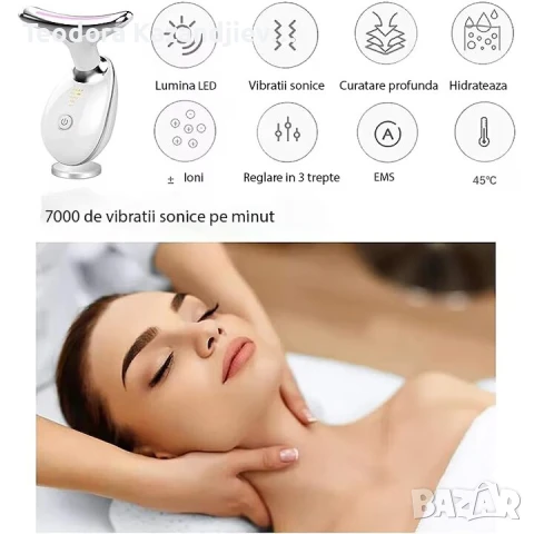 Многофункционален уред за лице и шия – лифтинг, масаж и грижа против стареене, снимка 3 - Масажори - 50645435