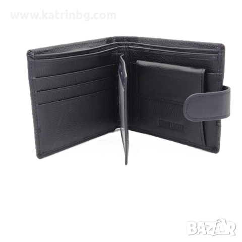 Мъжки комплект колан и портфейл естествена кожа в черно, снимка 2 - Подаръци за мъже - 52414950