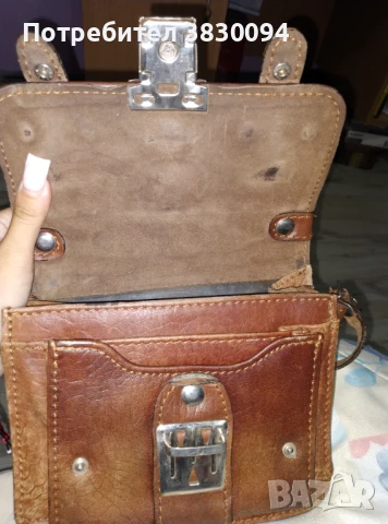 Стара Кожена Дамска Чанта, снимка 7 - Чанти - 51180892