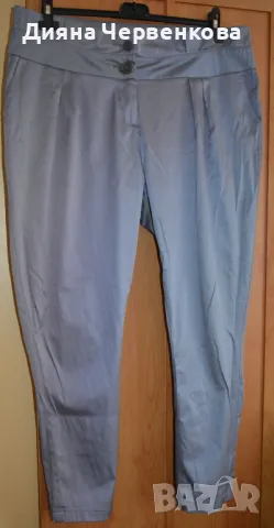 👖 Дамски светлосив сатенен панталон тип потур с басти, XL–3XL