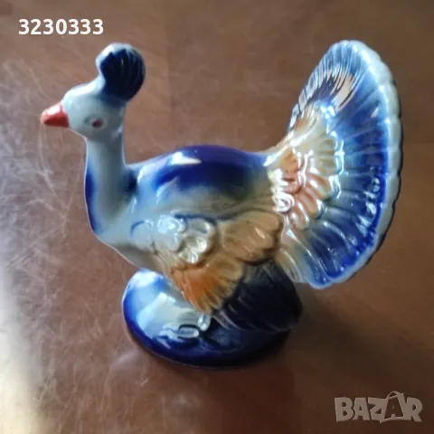 Порцеланова фигурка паун ЛФЗ,СССР, стара, снимка 2 - Колекции - 49592153