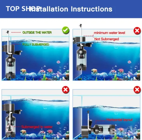 ONLYSTAR Тих филтър за аквариум 5-в-1 потопяем филтър за аквариум, 75-120L (35W), снимка 5 - Оборудване за аквариуми - 49500182