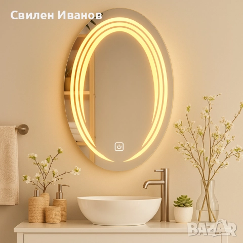 Огледало за баня с LED светлина, снимка 5 - Огледала - 51775979