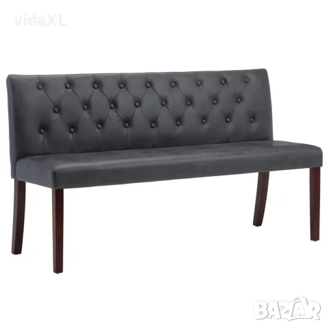 vidaXL Пейка, 148,5 см, сива, изкуствен велур(SKU: 288572)