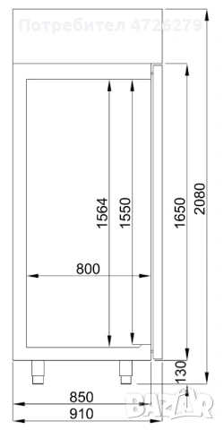 Фризер за тесто с вентилирано охлаждане – 60 л, R290, AISI 304, снимка 6 - Хладилни витрини и фризери - 53505256