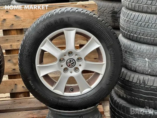 5х112 15 VW Golf 5 Bora Caddy Jetta Touran Vento 5x112 ЕТ 45 J 6 Централен отвор 57.1 със втулки 195, снимка 3 - Гуми и джанти - 53315617