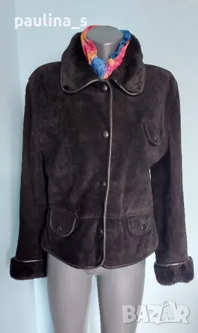 Два броя / Марков кожух от естествен велур "Etam" и "Enzo Cardinale" , снимка 4 - Палта, манта - 49037384