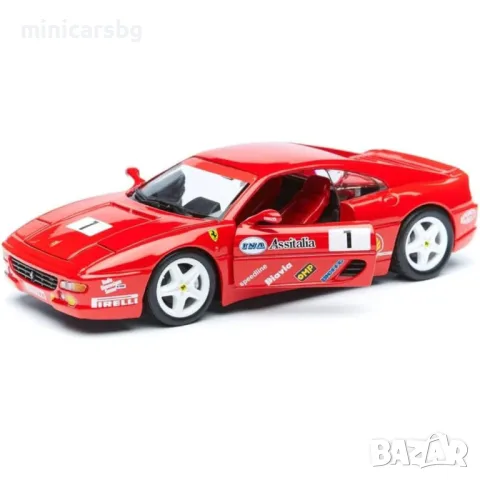 Метални колички: Ferrari F355 Challenge №1 – състезателен метален модел 1:24, снимка 3 - Колекции - 55945667