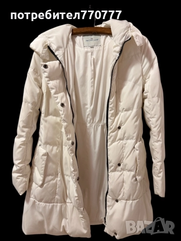 Бяло дълго яке Moncler Монклер 100% гъши пух